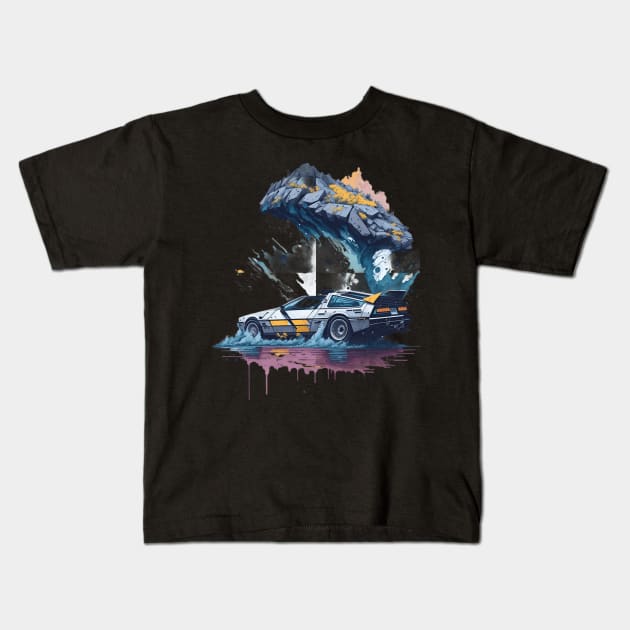 DMC DeLorean Art Kids T-Shirt by Shop Goods